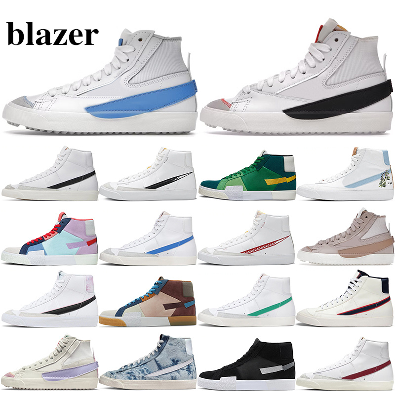 

blazer mid 77 vintage men women running shoes Orange Sail Pacific Blue White Black Green Indigo Pink Oxford Cool Grey Metallic Gold mens trainers platform sneakers, #5