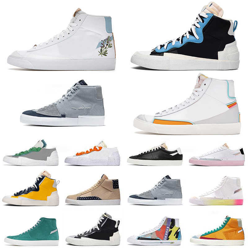 blazer mid 77 vintage running shoes high low top glow in the dark have a good game Sashiko suede leather women mens trainers sports sneakers