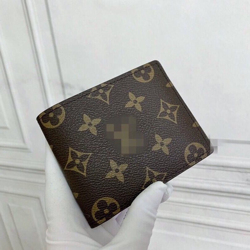 

Top High quality designers wallets cardholder France Paris plaid style luxurys mens wallet designers women louiseitys viutonitys, L-# brown flower