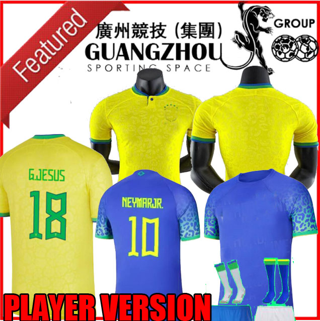 

player version 2022 soccer jersey PAQUETA BRAZILS NERES COUTINHO football shirt JESUS MARCELO PELE CASEMIRO brasil  23 maillots football women men and kids, Away
