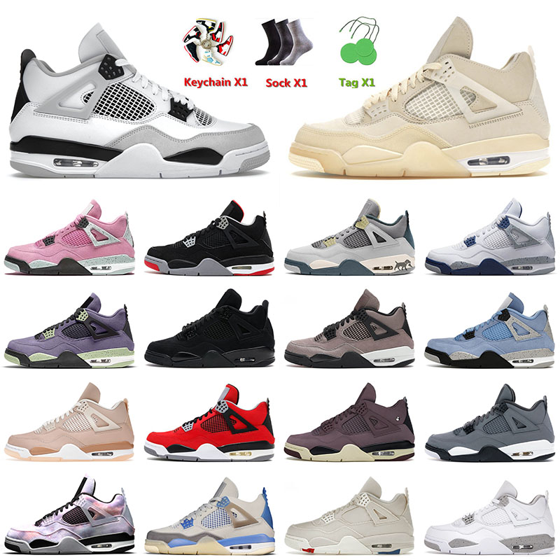 

4 4s IV Military Black Mens Basketball Shoes Off Sail University Blue Black Cat Cool Grey Canvas Midnight Navy Messy Room Sports Trainers Sneakers 36-50, B42 40-47