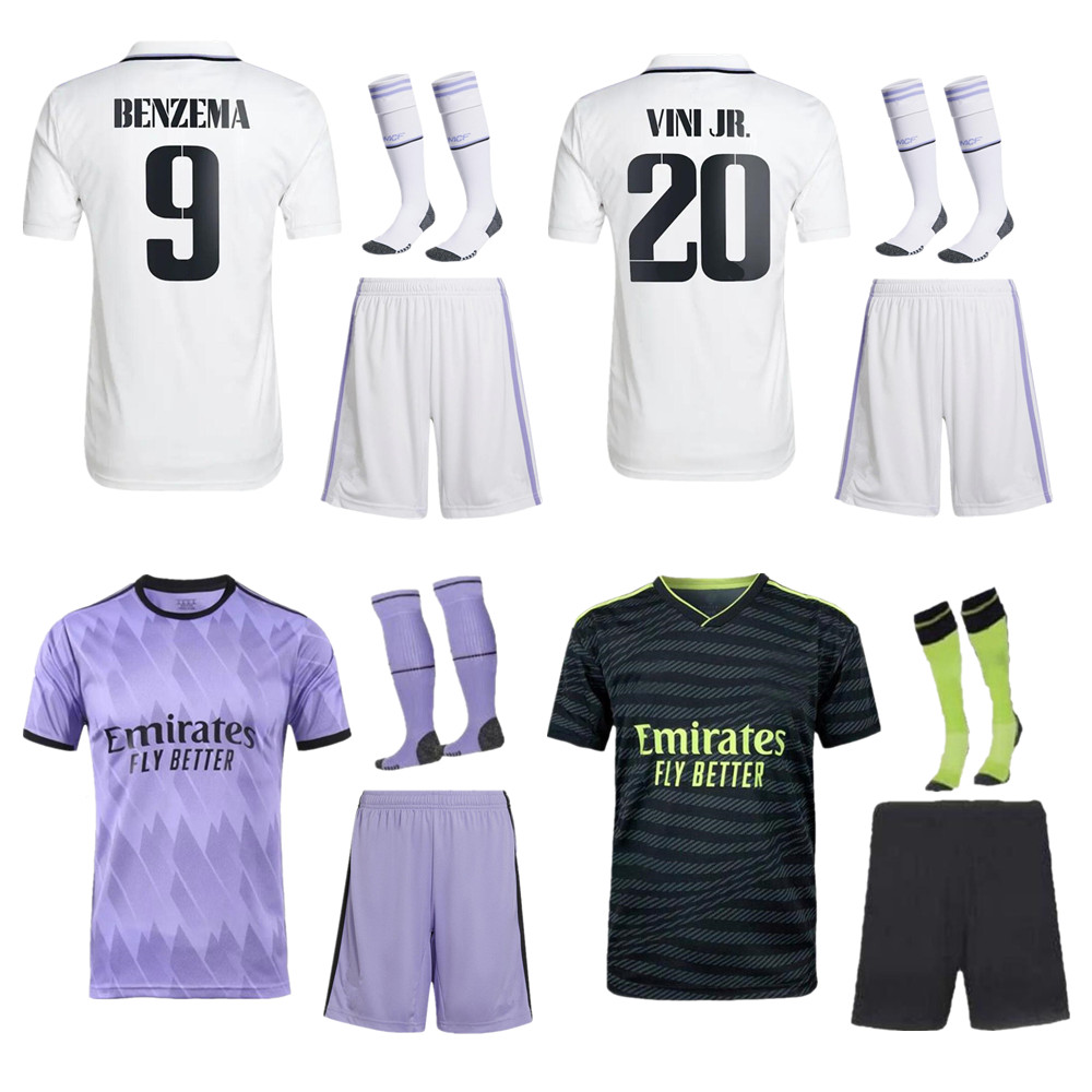 

Kids 2022 2023 Football kits BENZEMA HAZARD Soccer Jersey 22/23 Camiseta de futbol KROOS ISCO MODRIC VINI JR. Kid Footbal Sets, 22/23 third kids