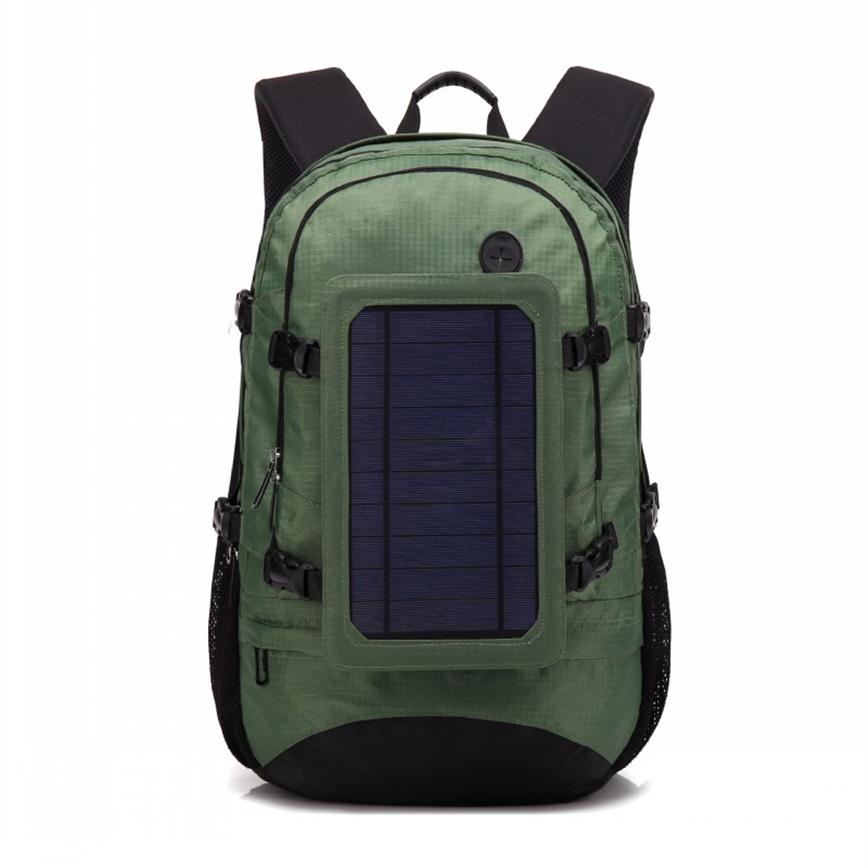 

Travel Bags Men WaterProof Big Capacity Outdoor Solar USB Charging Luggage Backpack 2019 Fashion Weekend Travel Duffle Bag232T, Green