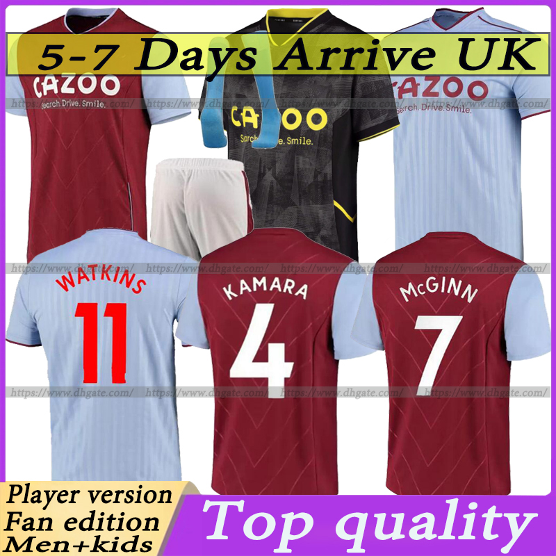 

22 23 Aston Soccer Jerseys BUENDIA TRAORE BARKLEY 2022 2023 Home Villa WATKINS WESLEY EL GHAZI M.TREZEGUET McGINN Football Shirt Men and kids kit, 2223 players version home