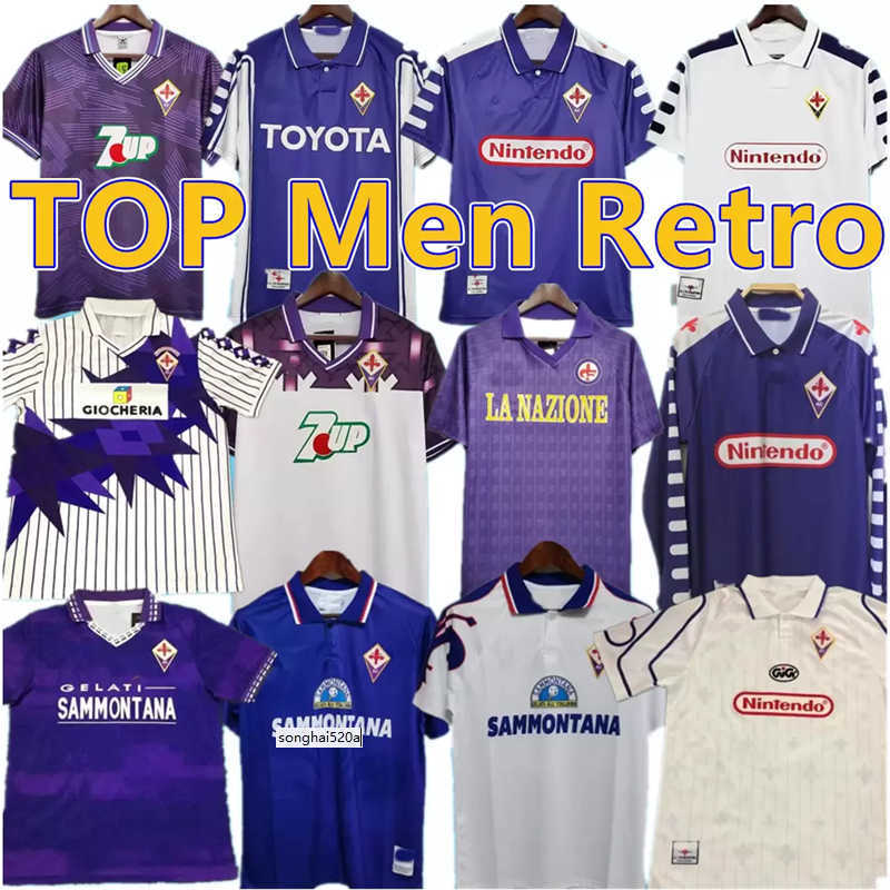 

jerseys 1998 1999 Retro Fiorentina Long sleeve Soccer Jerseys BATISTUTA RUI COSTA 98 99 Florence away Shirt Camisas de Futebol shorts, 1995 1997 away