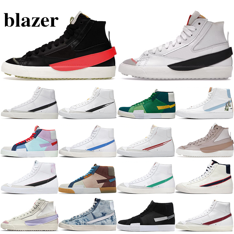

blazer mid 77 vintage men women running shoes Orange Sail Pacific Blue White Black Habanero Red Pink Oxford Cool Grey Metallic Gold mens trainers platform sneakers, #28