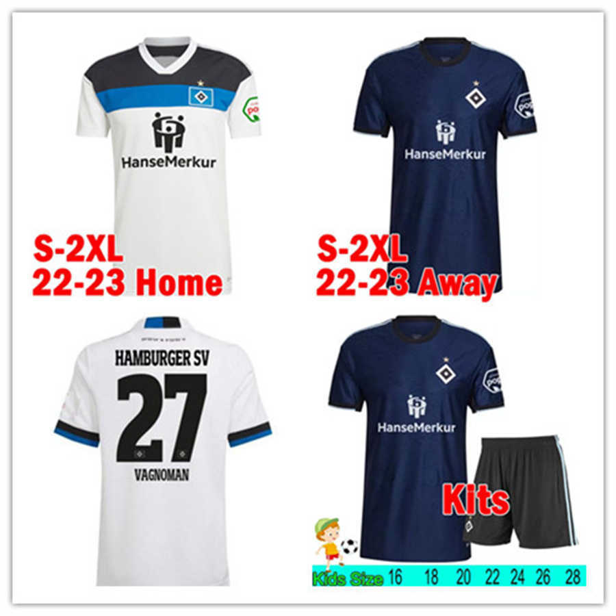 

2022 2023 Hamburger SV Soccer Jerseys Home White VAGNOMAN ONANA LEIBOLD REIS KITTEL GLATZEL DUDZIAK 22 23 HSV men kids football shirts Uniforms TOP, 22-23 away