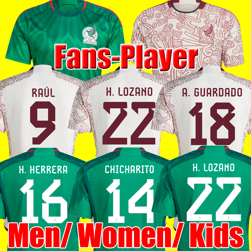 

Thailand 2022 Mexico soccer jerseys H.LOZANO CHICHARITO RAUL LOZANO 22 23 fans player version 2023 G DOS SANTOS OCHOA Camisetas de futbol men kids kit football shirt, Away kids