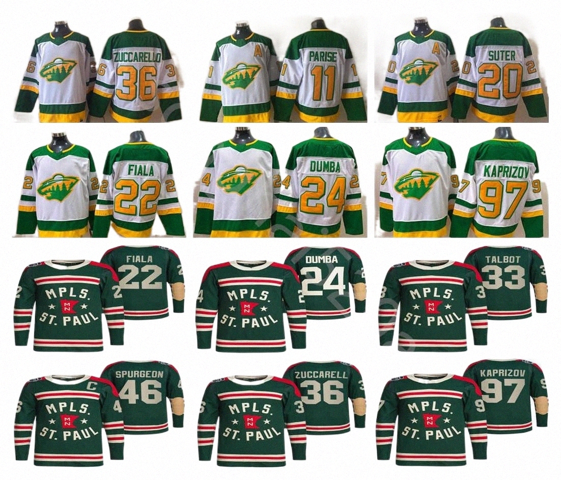 

College Hockey Wears jersey 2022 Winter Classic Hockey Minnesota Wild 97 Kirill Kaprizov Jersey 46 Jared Spurgeon Zach Parise Kevin Fiala Mats Zuccarello Matt s0RW#, White