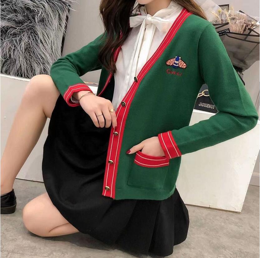 

Women's Sweater Cashmere Cardigan Mid-Length Knitted Jacket V-neck Loose Striped Sweater Ladies Trench Coat, Khaki