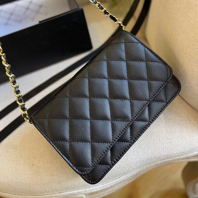 High Quality Shoulder Bags Luxury Handbag Brand Plain Caviar Women Designer Leather Simple Small Qquare Mobile Phone