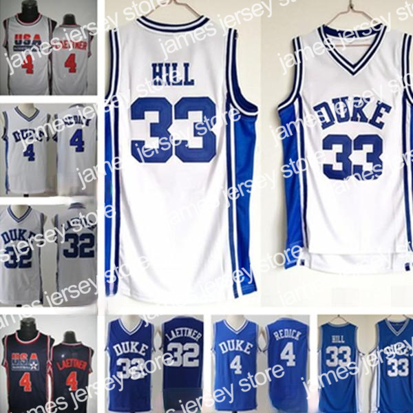 

Basketball Jerseys Men NCAA Duke Blue Devils Jerseys 4 JJ Redick 33 Grant Hill 32 Christian Laettner white All Stitched College Basketball jersey, Colour 1