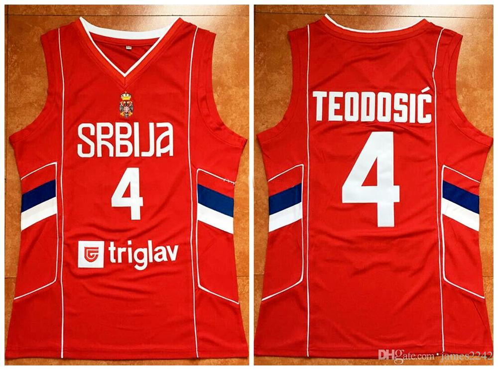 

College wearMilos Teodosic #4 Serbia Srbija National Basketball Jersey Stitched Custom Number Name Jerseys Any Size XXS-6XL vest Jerseys Nca, Red