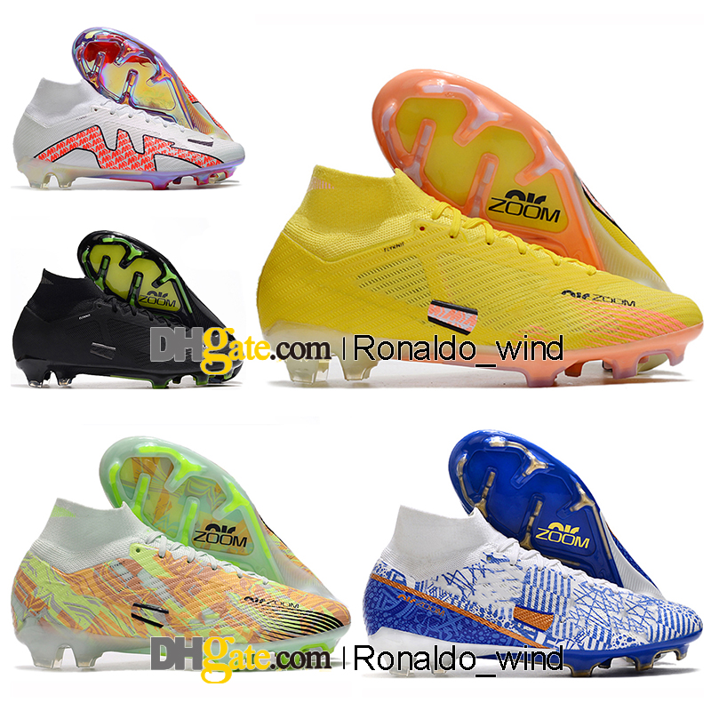 

GIFT BAG Mens High Ankle Football Boots Mercurial Superfly IX Elite FG Firm Ground Cleats Superflys 15 Neymar ACC Soccer Shoes Outdoor Trainers Botas De Futbol, Color 1
