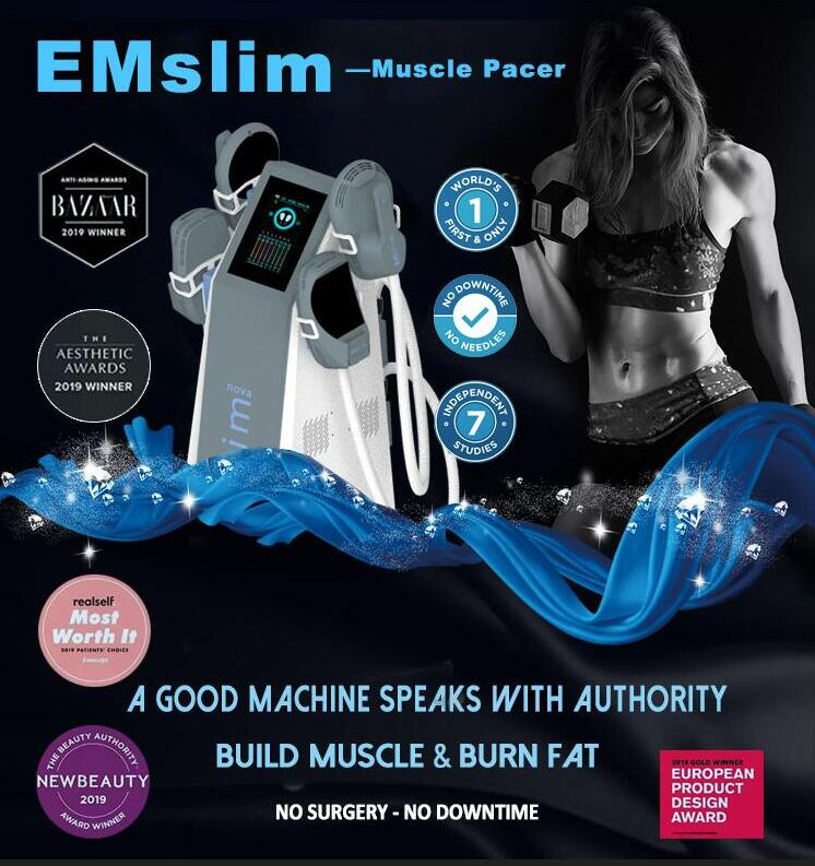 New arrival EMS scuplt slimming machine 4 Handles withRF Sculptor body shape muscle built weight reduce electromagnetic muscle stimulator Fat Bur