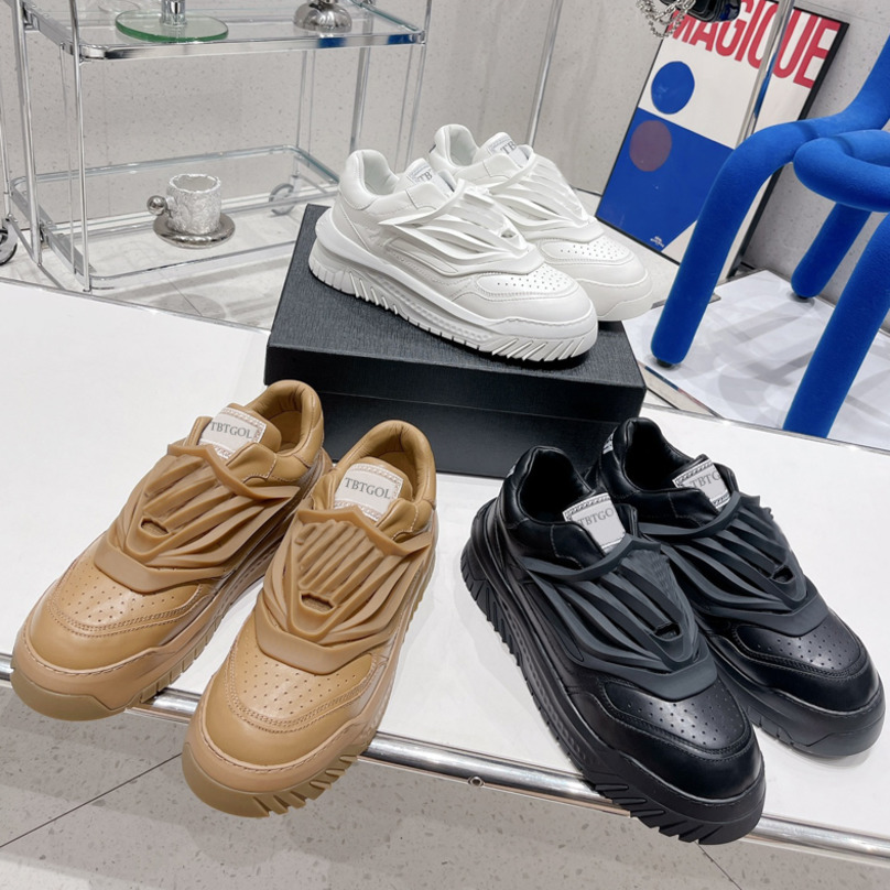 Designer Hommes Chaussures Plate-forme Baskets En Cuir Sport Sneaker Véritable Peau De Vache Table À Eau À La Mode En Plein Air Alpinisme Entraîn