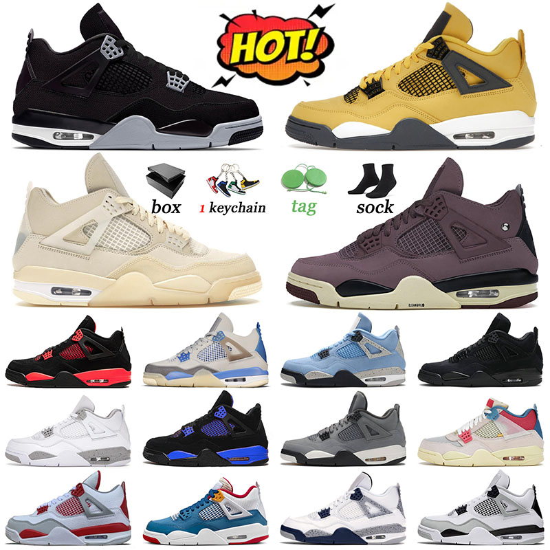 

big size us 13 jumpman 4 j4 shoes designer men trainers 4s violet ore basketball sneakers red thunder messy room oreo manila black canvas women sports casual, 40-47 6 sb