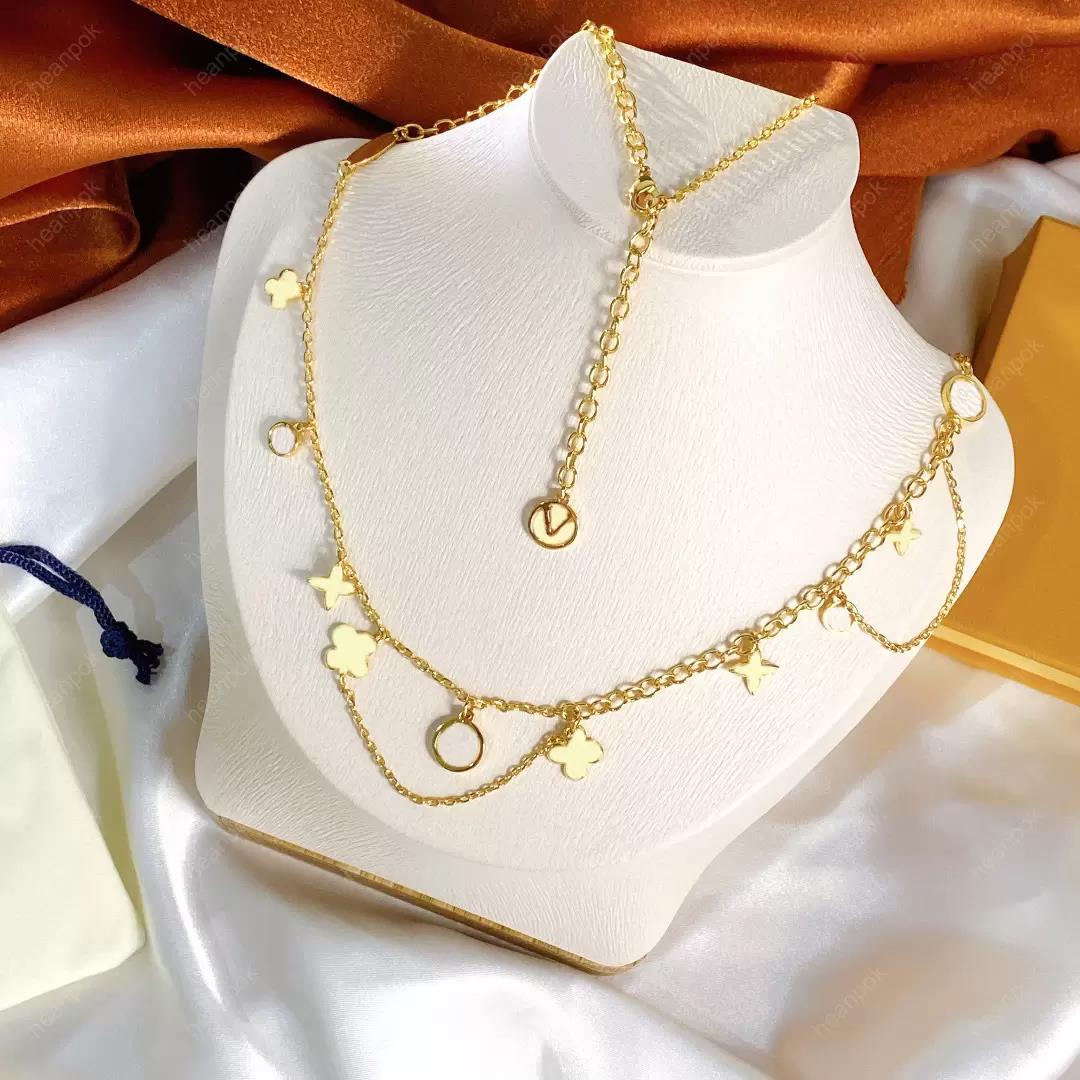 

Chains Premium Edition Ladies Luxury Necklace Gold Plated Fade-Free Temperament Elegant Classic Fashion Popular Brand L Style Gift