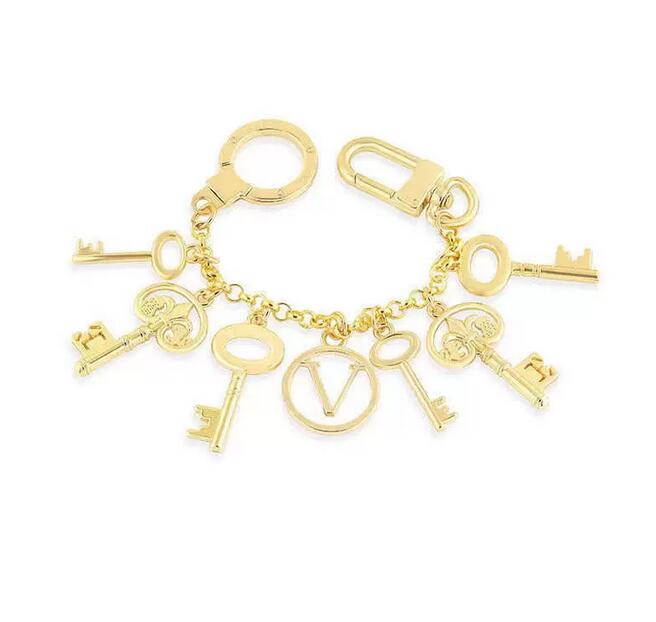

Men Women Keychai Designer Car Key Chain High Quality Stainless Steel 24K Gold-plated Metal Material Does Not Fade Upper Grade Key