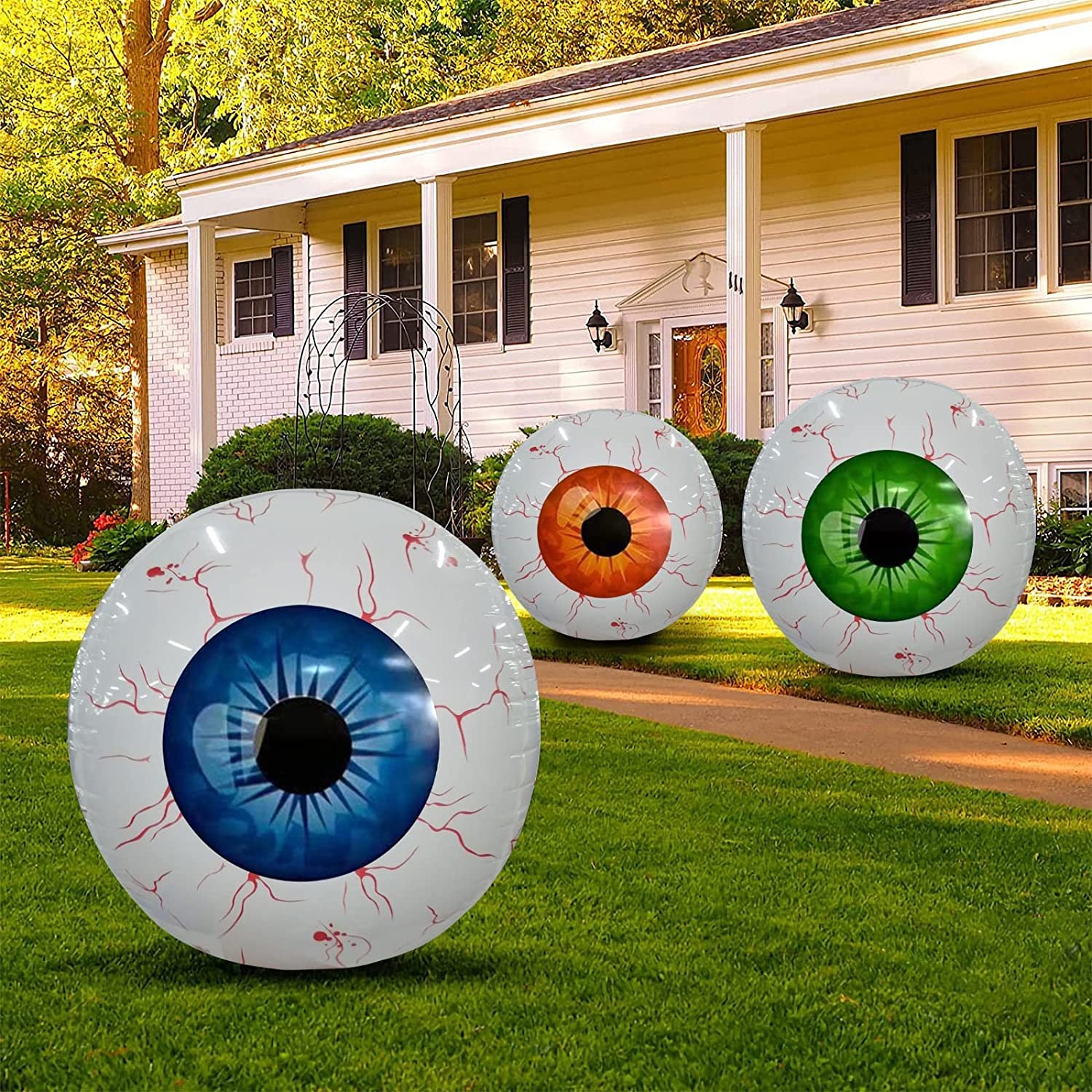 Party Decoration Halloween Inflatables Eyeball Spider Cobweb Prop for Home Bar Festival Hanging Indoor Outdoor Garden Decors Lawn-image-386316766
