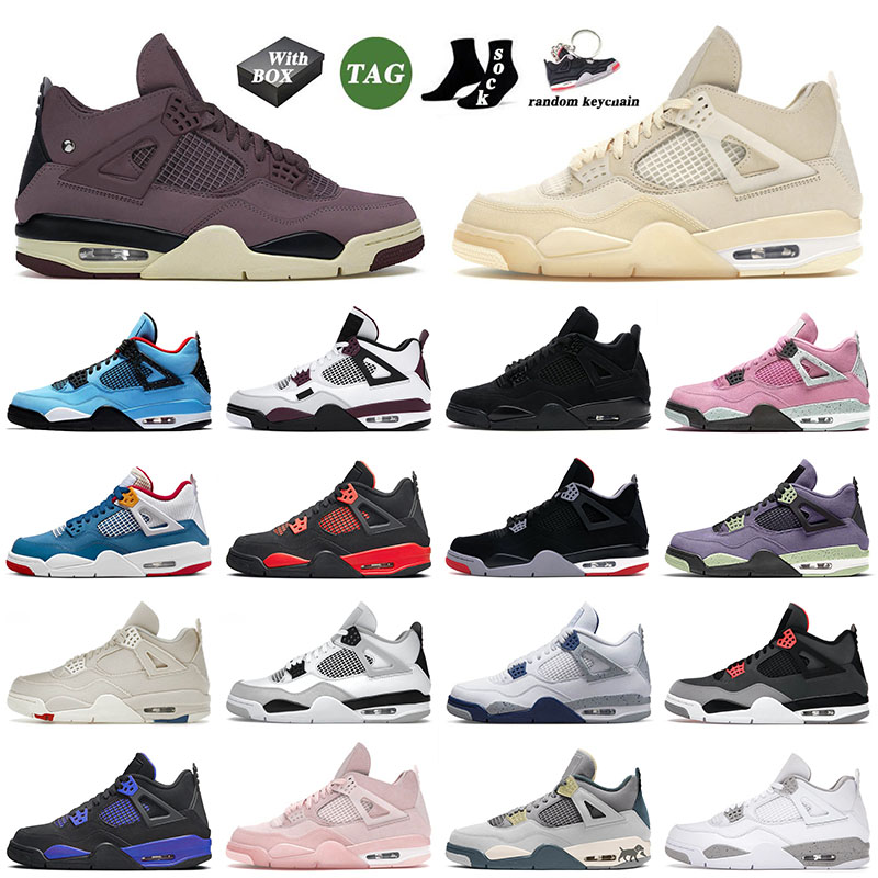 

Top Jumpman 4 4s IV Basketball Shoes Jorda Violet Ore Infrared Military Black University Pink Kaws Grey Pure Money Retro Men Women Trainers 3DVG, Separate colours