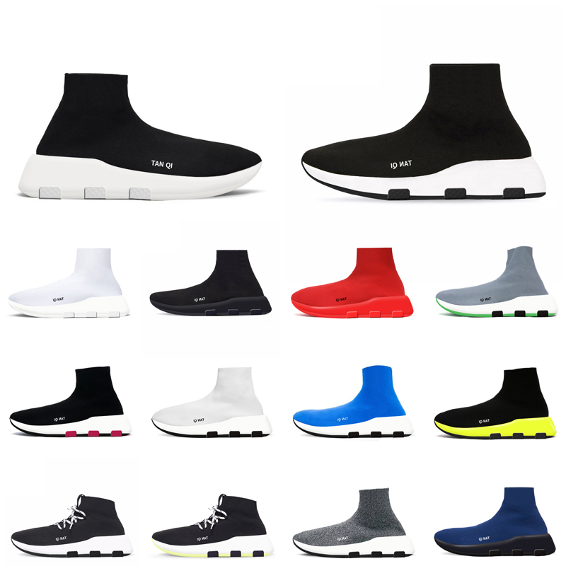 

Black Red Luxury running Casual Sock Shoes Men Women Fashion Paris Designer Sneakers High Quality EUR 36-45, (9) black yellow