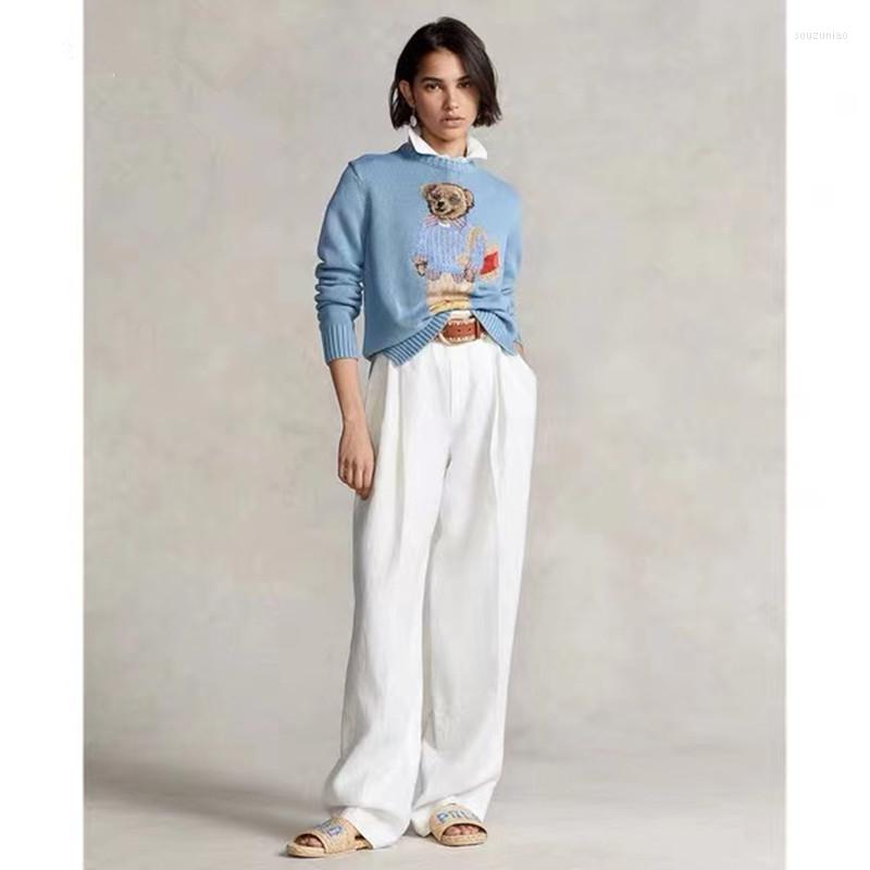 

Womens Sweaters Cartoon RL Bear Sweater Women Casual Winter Clothing Fashion Long Sleeve Knitted Pullover 2022 Wool Coat Streetwear, 685-1