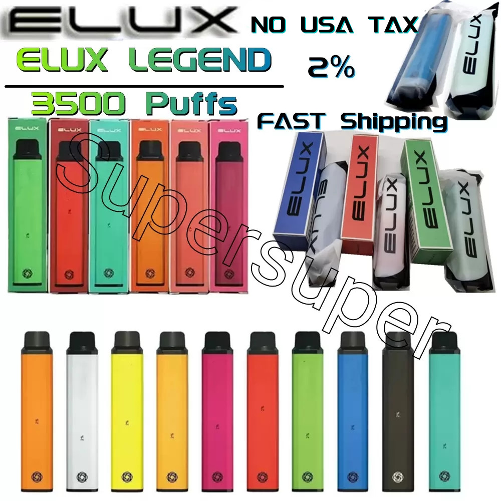 

Small Amount Elux Legend Disposable E Cigarettes 3500 Bar Puffs 2% NO EU TAX Pod 10ml 1100mAh Battery Draw-Activated Firing Mechanism High Quality Vapes VS PUFF Flex