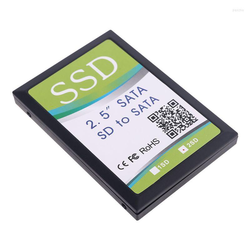

Computer Cables 2022 2 Port Dual SD SDHC MMC RAID To SATA Adapter Converter With Enclosure Case For Any Capacity Card Universal High Qual