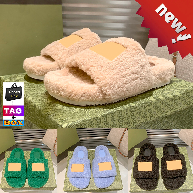 

Cute x Face Slippers Shearling Plush Slide with box designer flat furry Sandals Winter Warm Indoor Hotel Slides fur fluffy Slipper fuzzy Sandal fashion Women shoes, No.8- shoes box