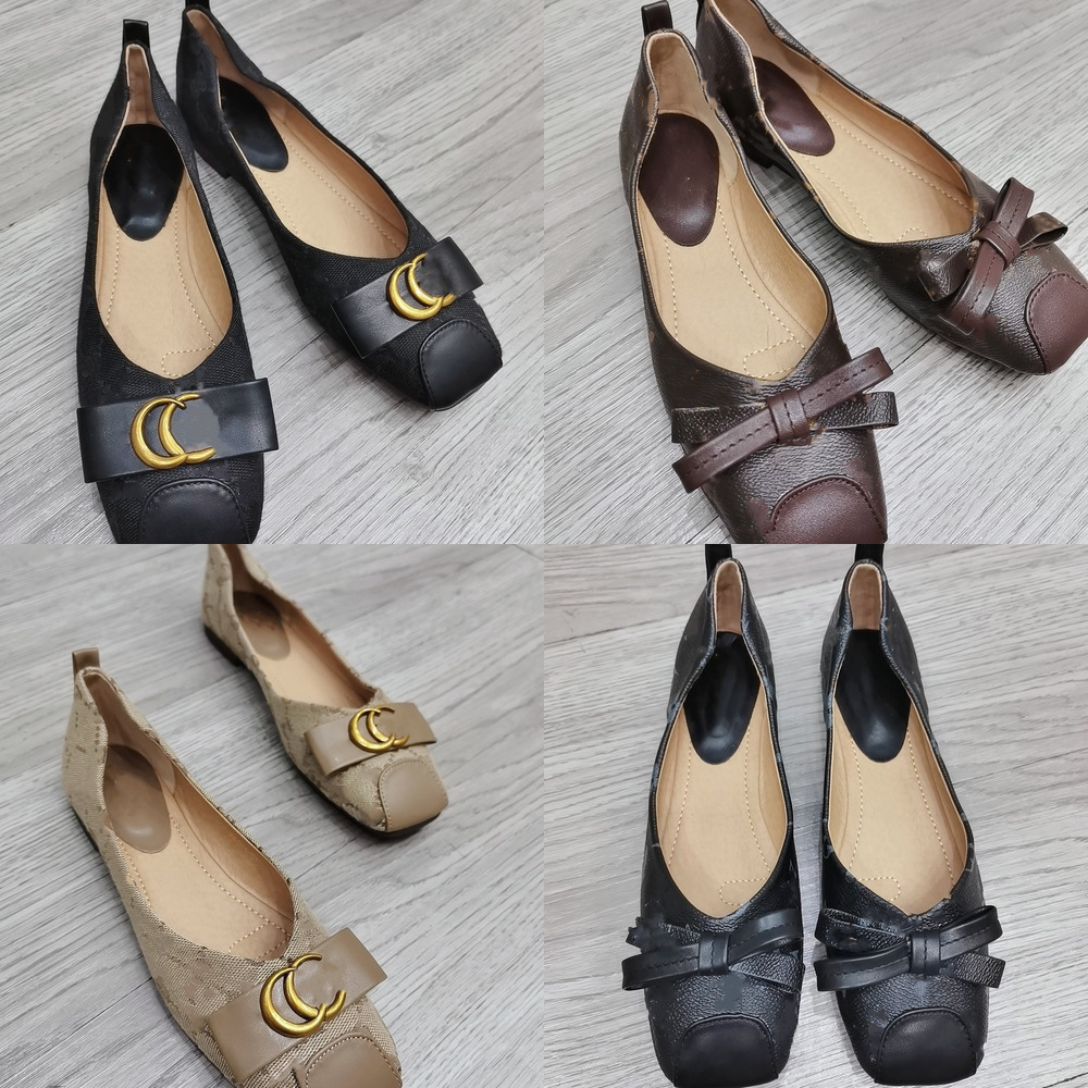 

double G womens dress shoes brown navy khaki luxury designer Loafers Woman Ballet Flats L and V old flower Boat Shoes Monograms Female Flats size 35-41, Do not choose;other color;contact me