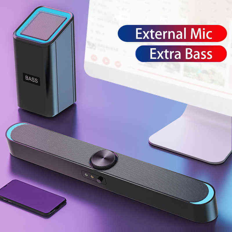 Portable Speakers Sound Bar Wired Wireless Bluetooth Computer Speaker Home Theater Surround Extra Bass Subwoofer PC Combination T220831-image-797063184