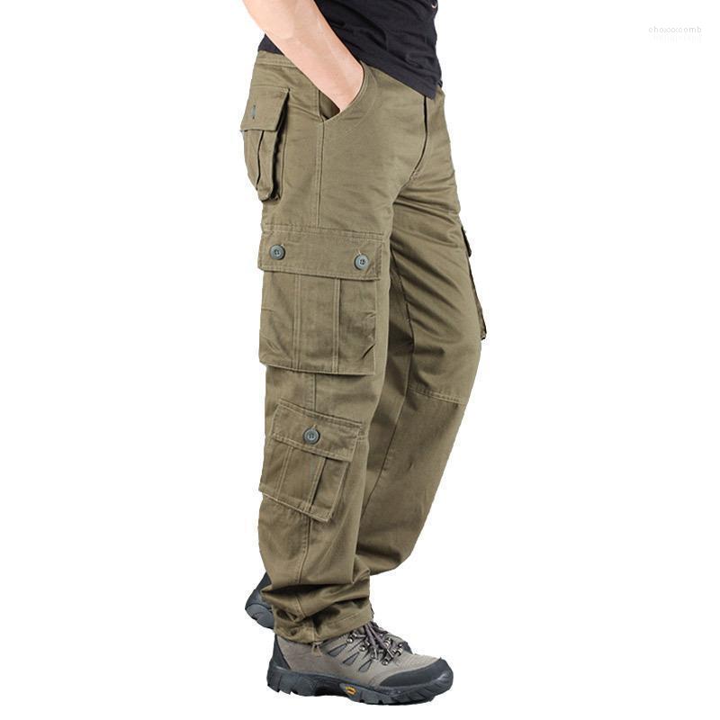 

Men's Pants Men's Men Nice Casual Cotton Long Trousers Multi Pocket Style Tactical Male Camo, Brown