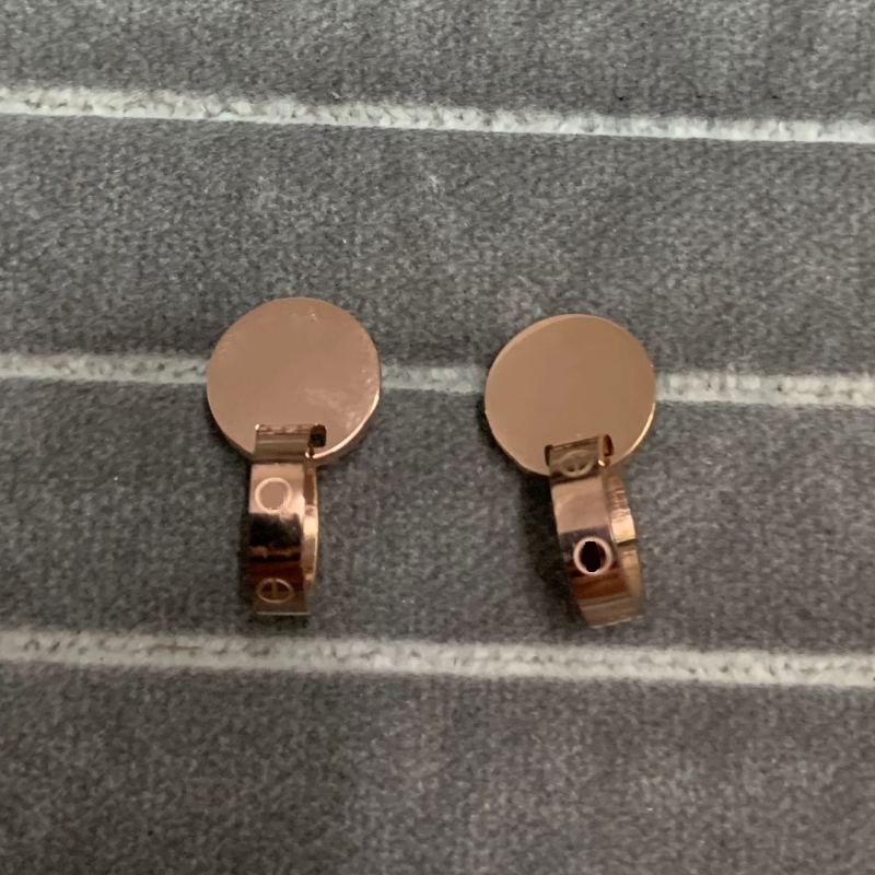 

Rose Gold Luxury Women Fashion Simple Stud Top Quality Titanium Steel Earrings
