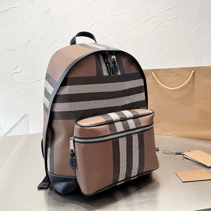 

Check Backpack Shoulder Bags Handbag Purse Canvas Nylon Plaid Patchwork Color Backpacks Fashion Letter Printed Zipper Schoolbag Satchel High Capacity