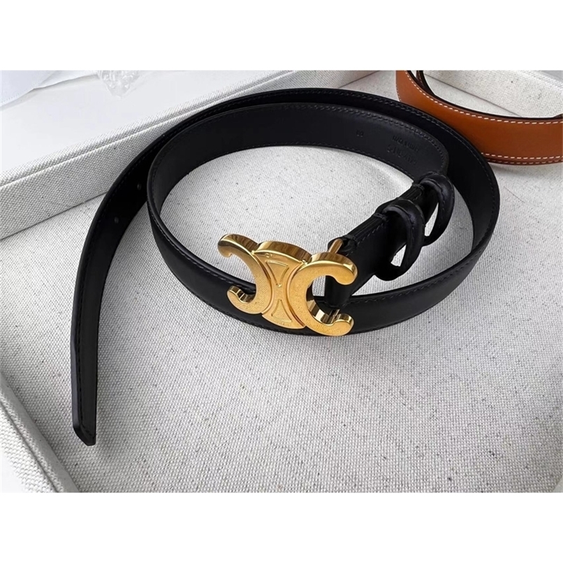 

Designer Belts Celins Belt Triomphe Leather Headband leather hand stitched Unisex metal classic cbutton womens belt Celinbelts, Black