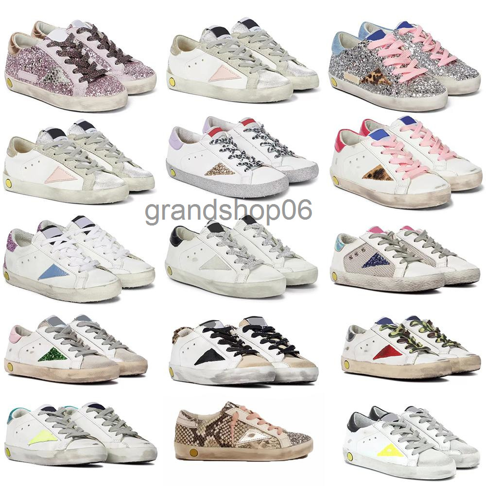 

2022 Designer Shoes sandal White Italy kids size children's Casual Shoes Do-old Dirty Golden Glitter Camo Leather golden/gooses/sneakers, 27