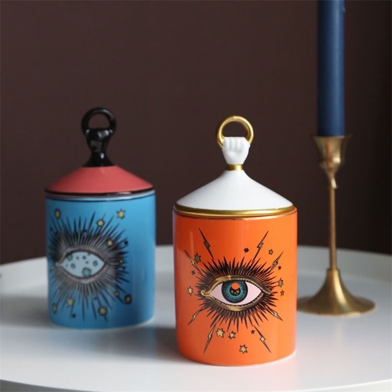 

Candle Holders Big Eye Jar Starry Sky Incense Holder with Hand Lid Aromatherapy Handmade abra Home Decoration 220830