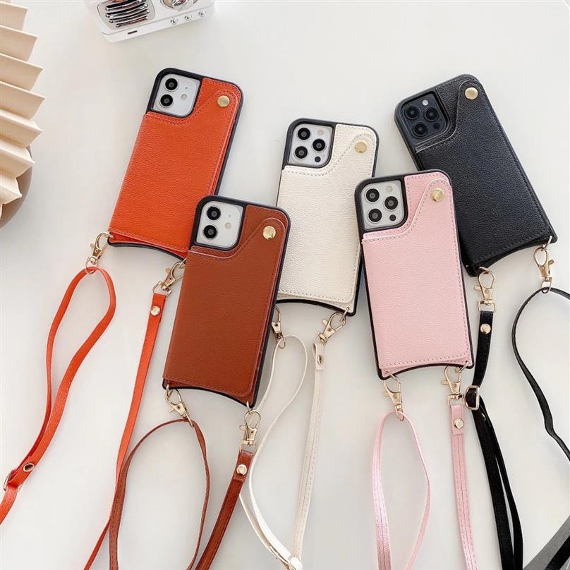 

Portable Card Slot Phone Case Mirror Cases for iPhone 12 12pro mini 11 Pro X Xs Max Xr 8 7 Plus PU Leather Protect Cover Cross Body Sho306Z, Brown