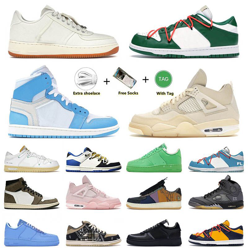 

2022 Designer Mens Women OW x Basketball Shoes Sail University Blue Dunks Off White Travis Scoot Fragment Light Green Spark Ts Men Trainers Sneakers 36-47, A16 40-45 rubber green strike