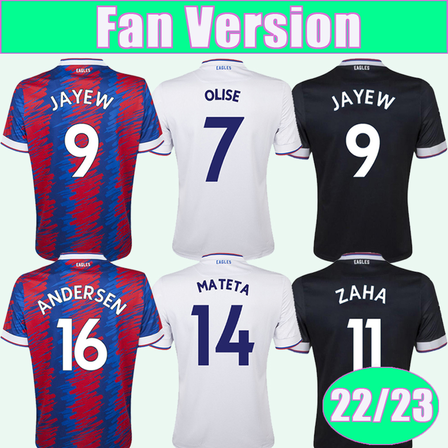 

22 23 ZAHA EDOUARD MILIVOJEVIC Mens Soccer Jerseys EZE SCHLUPP MATETA BENTEKE OLISE J. AYEW ANDERSEN MCARTHUR Home Away 3rd Football Shirt Uniforms, Qm11116 22 23 home no patch