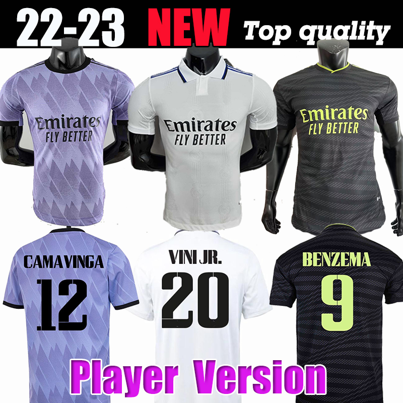 

player version BENZEMA REAL MADRIDs soccer jerseys 22 23 football shirt VINI JR MODRIC ALABA camiseta men kit 2022 2023 uniforms CAMAVINGA VALVERDE KROOS TCHOUAMENI