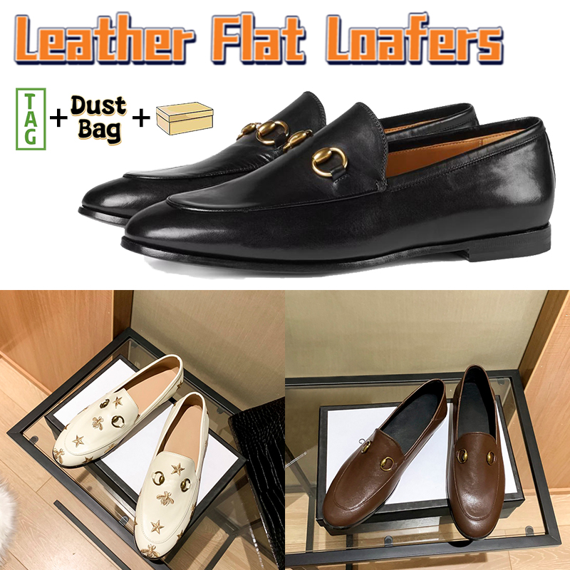 

Luxury Dress Shoes Leather Horsebit Flat Loafers Men Women Sneakers Chocolate Ivory Black Stars Bees Embroidered Designer Women's Shoe US 4-10, 05. ivory black lining