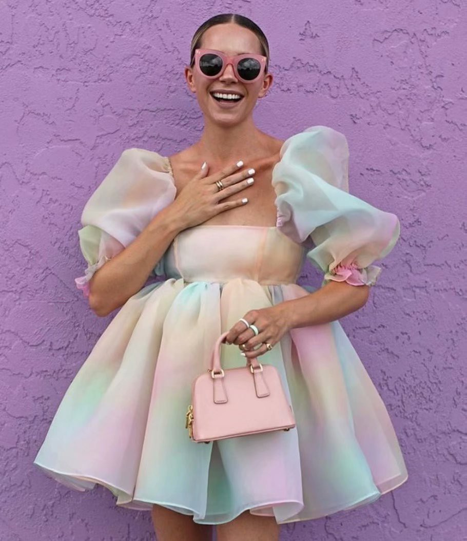 

Casual Dresses Europe and the United States Printed princess dress, Black