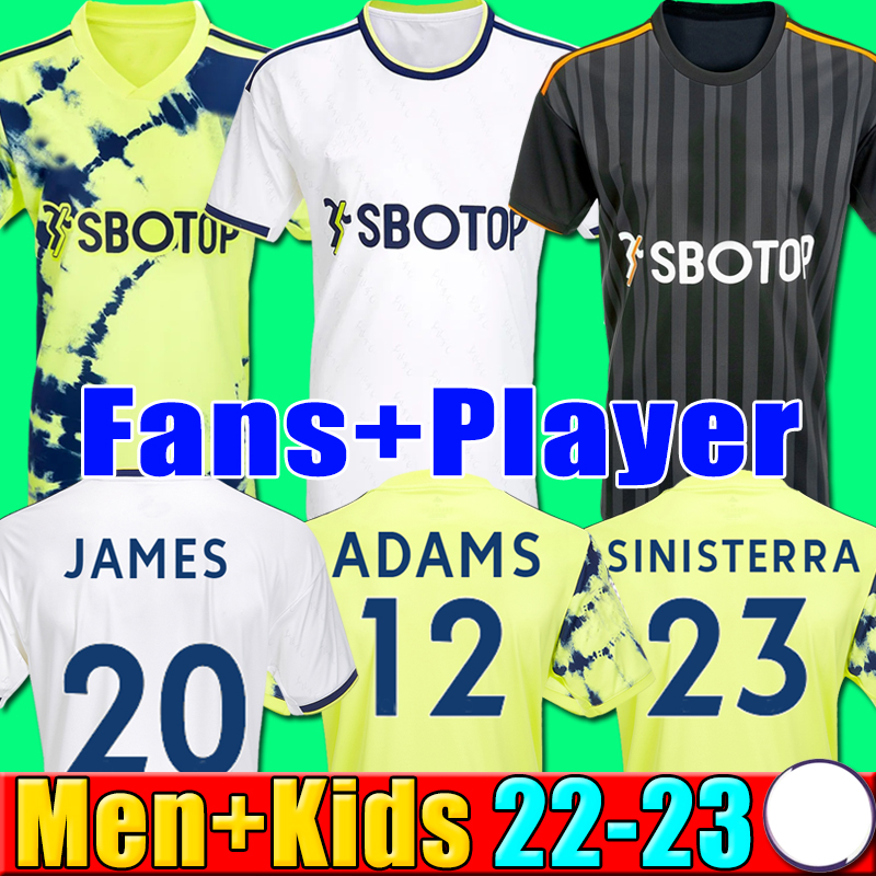 

22 23 BAMFORD Soccer Jerseys Home away HARRISON Aaronson 2022 2023 JAMES RODRIGO M Sinisterra Adams Uniforms Men kids football shirt player version, P11 22 23 away kids