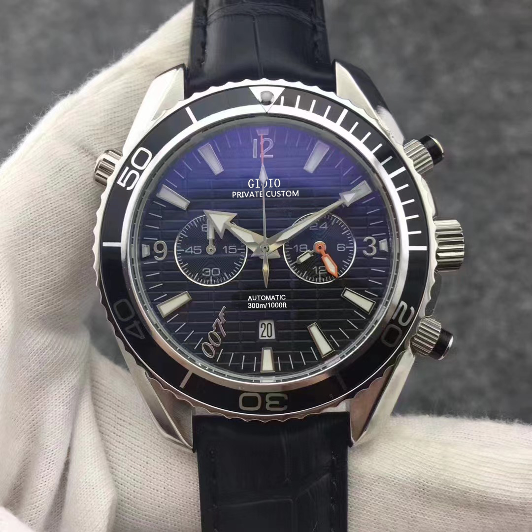 

Mens Quartz Chronograph Watch Black Blue Rubber978546546135465461329785