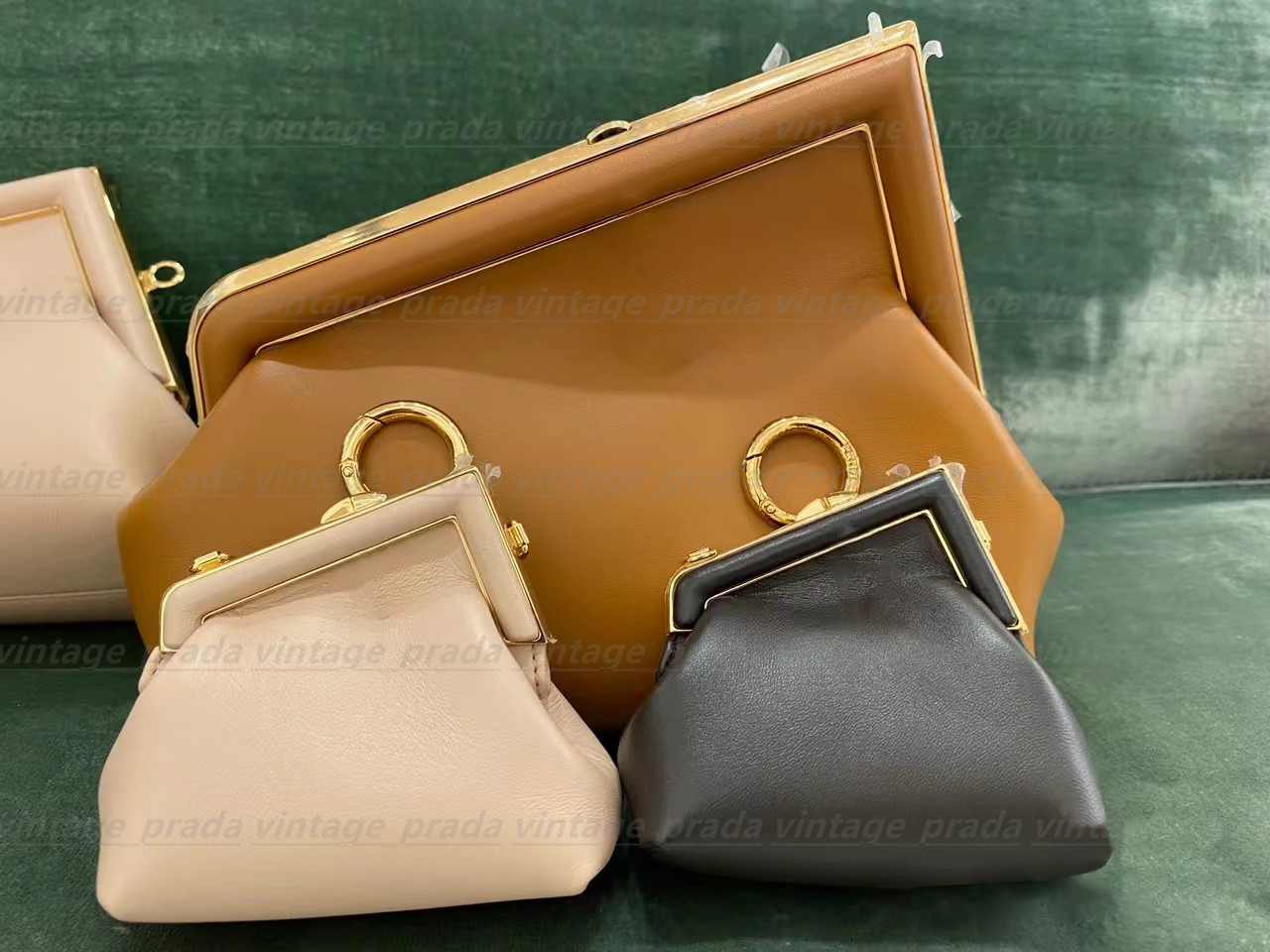 

7A quality Luxury Fend First Shoulder clutch Bag large leather classic handbags with shoulder strap Designer Women's men wallet famous handbag tote crossbody Bags, Nude