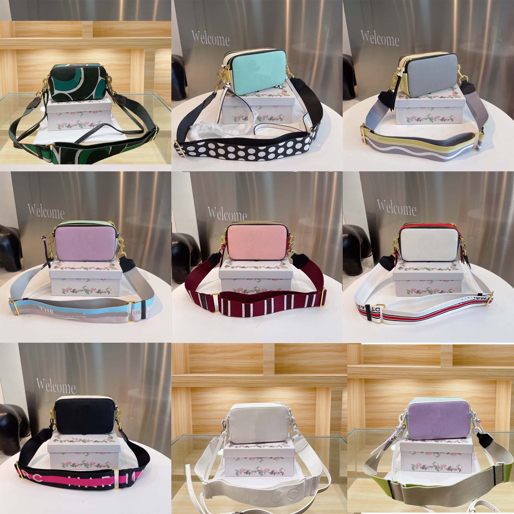 

Designer Snapshot Multicolor Shoulder Bags Camera Women Fashion Tie Dye Luxury Leather Crossbody Glitter Strap Purse Grey Bag With Box, Customize