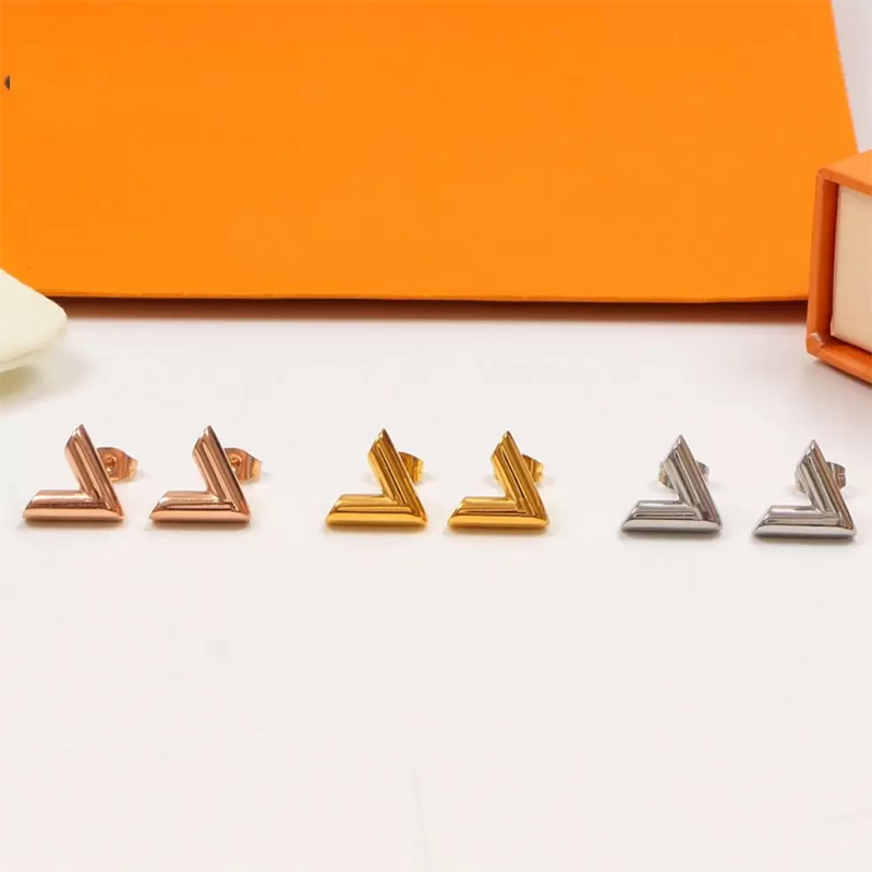 

Luxury earring stud Women Stainless Steel Couple Gold earring Fashion Jewelry