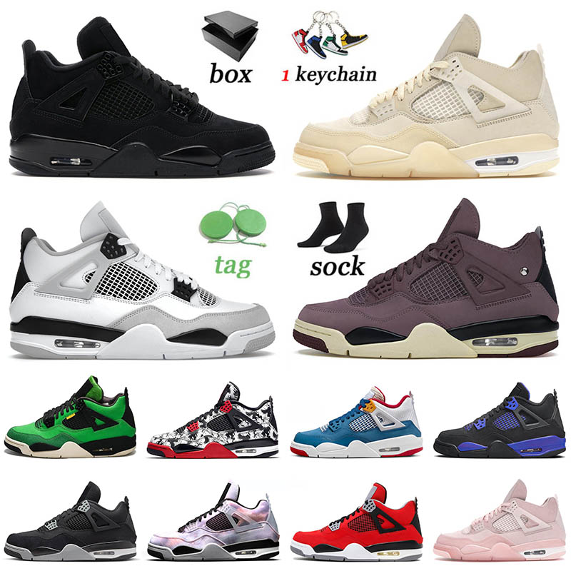 

2022 With Box Mens Basketball Shoes 4 4s IV Black Cat Sail Military Violet Ore Messy Room Red Thunder Kaws Grey Cool Grey Men Women Jorda V87Q, Separate colours